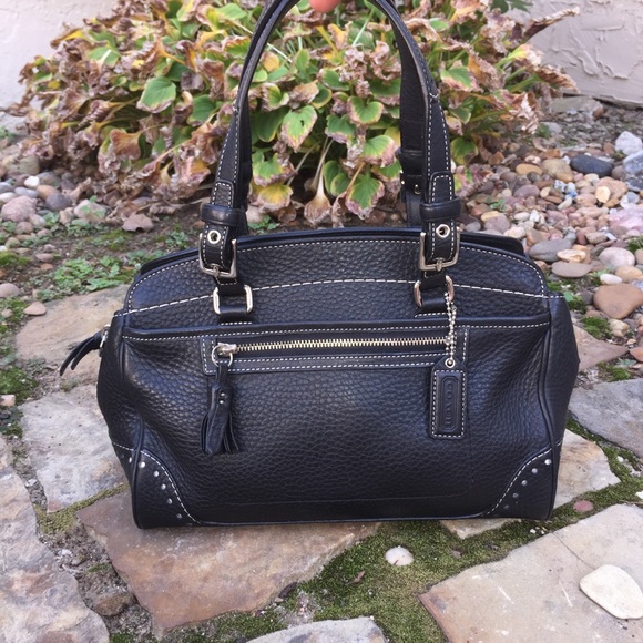 Coach Handbags - COACH Black Leather HANDLE BAG